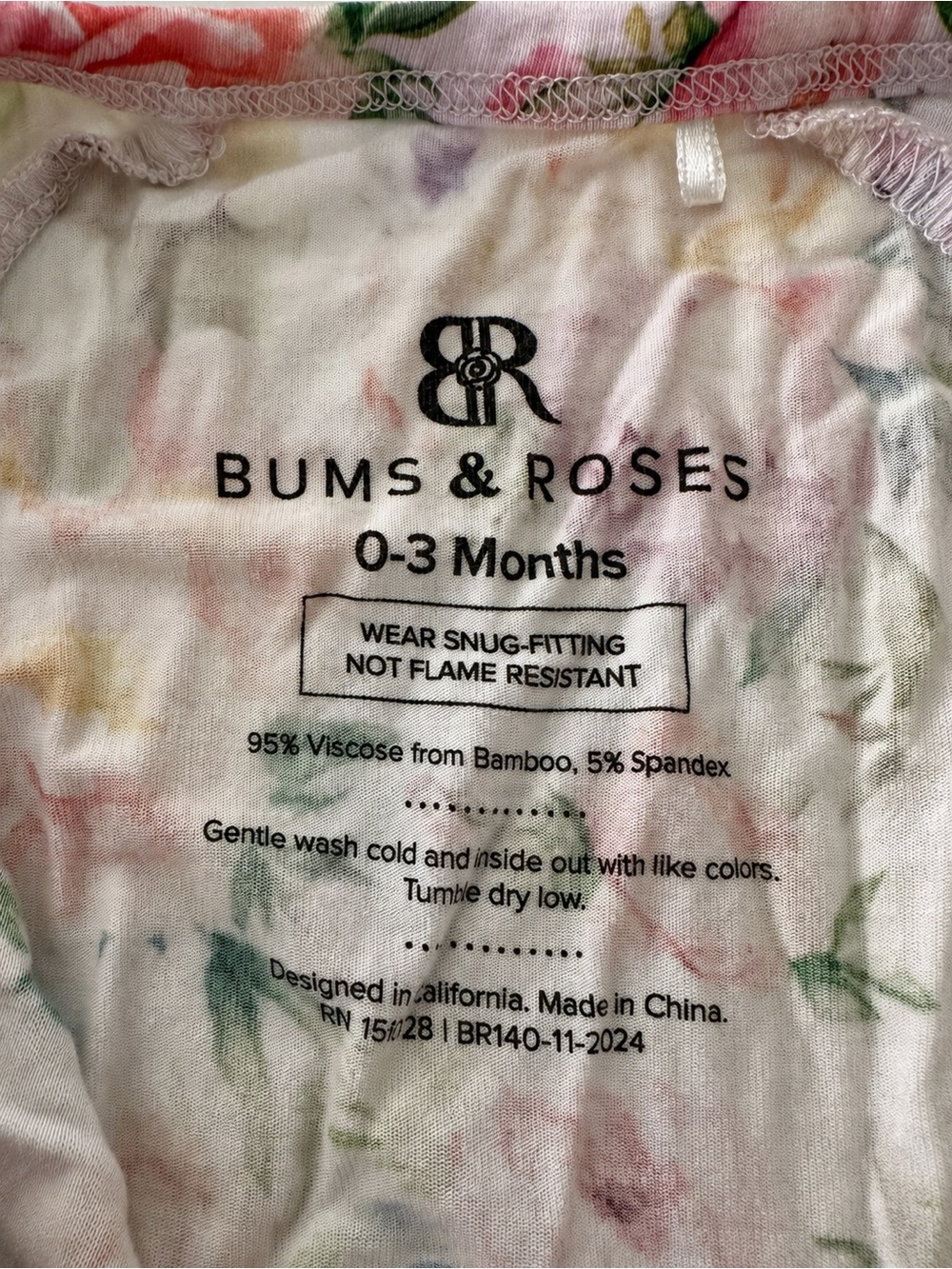 Bums & Roses Somebunny Ruffle Footie 0-3M - Picture 3 of 3